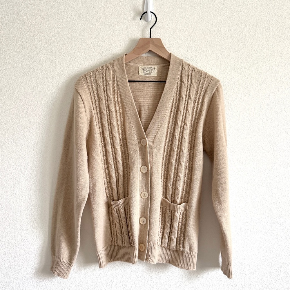 Vintage Sears Cable Knit Cardigan Sweater